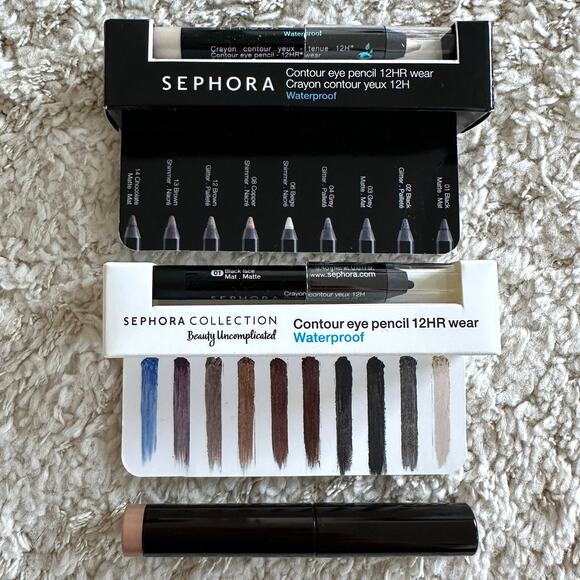 3 Eye Pencil Bundle Black Sephora Laura Mercier  Liner & Gold Highlighter - Picture 12 of 12